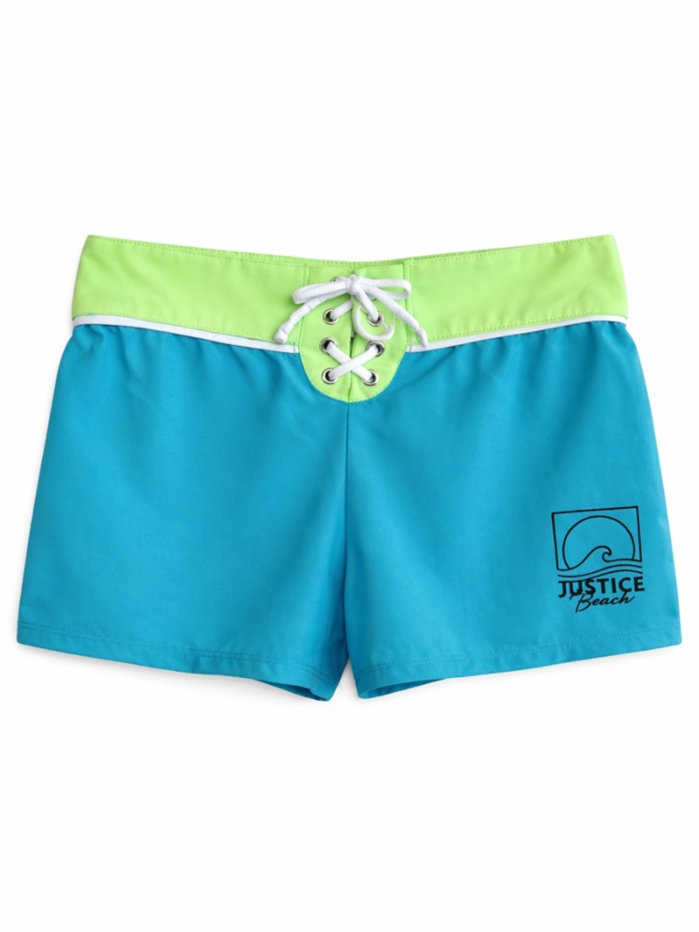 4/$20➡️  Justice Neon Blue & Green Girls Surf Shorts – Size Medium GUC
